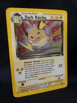 Dark Raichu Pokemon Card - Team Rocket Set, Rare Holo Damaged - Image 1