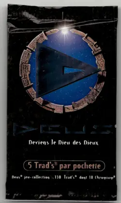 1996 DEUS Become the God of Gods RPG TCG Rare Card Game Booster Pack - French - Image 1
