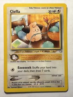 2000 POKEMON TCG Cleffa 20/111 Neo Genesis Unlimited Rare Vintage Card WOTC LP - Image 1