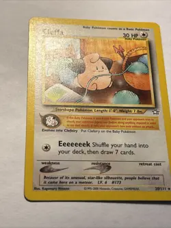 2000 POKEMON TCG Cleffa 20/111 Neo Genesis Unlimited Rare Vintage Card WOTC LP - Image 3