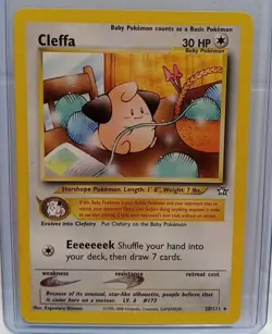 2000 POKEMON TCG Cleffa 20/111 Neo Genesis Unlimited Rare Vintage Card WOTC LP - Image 1