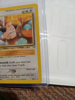 2000 POKEMON TCG Cleffa 20/111 Neo Genesis Unlimited Rare Vintage Card WOTC LP - Image 2