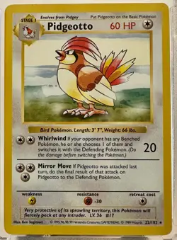 Pokemon Card - Pidgeotto Base Set (Shadowless) 1st Edition 22/102 Non Holo - Image 1