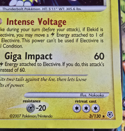 Pokemon TCG: Electivire Card 3/130 Holo Rare Diamond & Pearl - Image 3