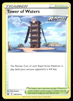 2021 Battle Styles Set Pokemon Card 138 Tower of Waters NM - Image 1