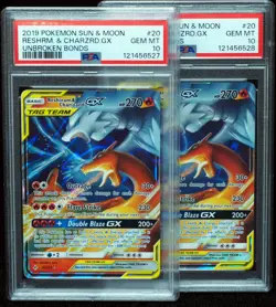 Charizard & Reshiram GX 20/214 PSA 10 Unbroken Bonds Pokemon Card - Image 4
