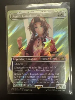 Aerith Gainsborough Borderless, Surge Foil, MTG Final Fantasy, FREE SHIPPING - Image 1