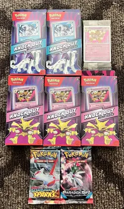 Pokemon Knock Out Collection With Two Packs + Alkazam Cosmo Foil Sealed 5 Boxes - Image 1