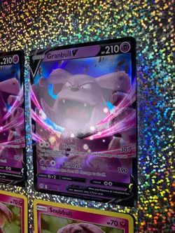 Pokemon TCG: 057/172 Granbull V (x2); Detective Pikachu Holo 15/18 Snubull (x2) - Image 3