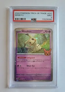 2024 Trick or Trade Halloween Pokemon #037 Mimikyu PSA 9 - Image 1