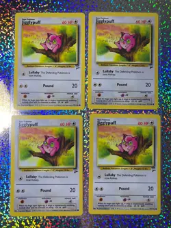 2000 Pokemon TCG Base Set 2 Regular Non-Holo 77/130 Jigglypuff (x4) - Image 1