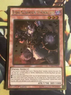 Yugioh: Barbar, Malebranche Of The Burning Abyss PGL3-EN054 Gold Rare 1st Ed NM - Image 1