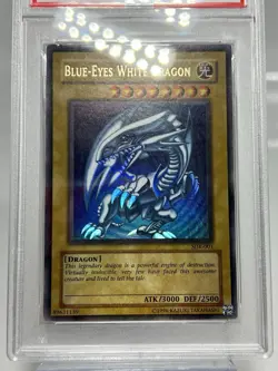 BLUE EYES WHITE DRAGON 2002 SDK YU-GI-OH YUGIOH CARD STRONG HOLO BLEED NM PSA 7 - Image 3