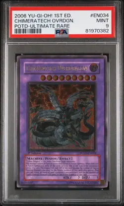 Chimeratech Overdragon Yugioh 2006 POTD-EN034 Ultimate Rare 1st Edition PSA 9 - Image 1