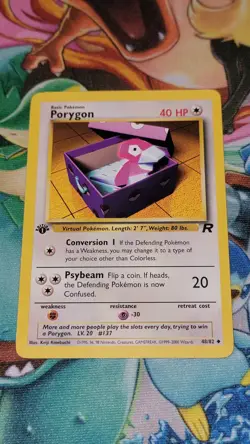Porygon - 48/82 - Uncommon 1st Edition Team Rocket Pokemon Card WOTC Vintage LP - Image 1