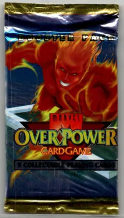 1995 Marvel Comics Over Power Trading Card Booster pack Pack Art Human Torch - Image 1
