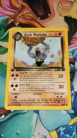 1st Edition Dark Machoke 40/82 - Team Rocket Pokemon Card WOTC Vintage - LP - Image 1
