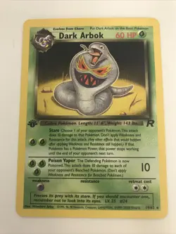 Pokemon TCG Dark Arbok #19/82 1st Edition Team Rocket Non-Holo Card NM/M - TCCCX - Image 1