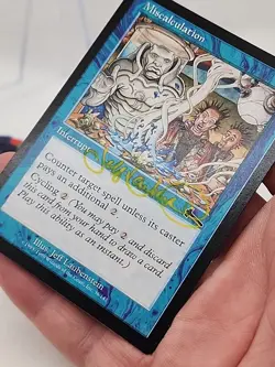 Miscalculation SIGNED YELLOW Jeff Laubenstein Urza's Legacy MTG Magic *CCGHouse* - Image 3