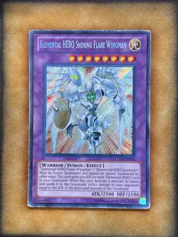 Yugioh Elemental HERO Shining Flare Wingman LCGX-EN050 Secret Rare MP - Image 1