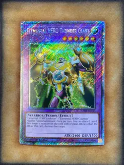Yugioh Elemental HERO Thunder Giat RA03-EN153 Platinum Secret Rare 1st Ed NM - Image 1