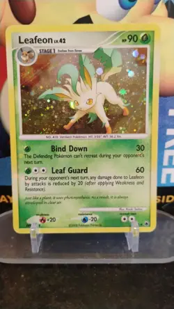LEAFEON LV. 42 Majestic Dawn Series POKEMON Holo 2008 Trading Card 7/100 - Image 1