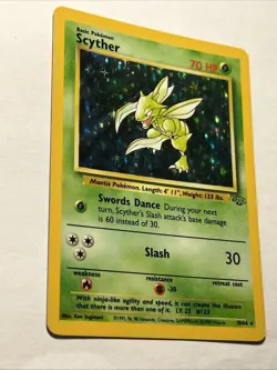 1999 Pokemon TCG Scyther 10/64 Jungle Set Holo Rare Card Vintage WOTC LP - Image 3
