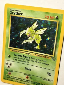 1999 Pokemon TCG Scyther 10/64 Jungle Set Holo Rare Card Vintage WOTC LP - Image 4