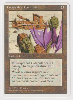 Miscut Grapeshot Catapult LP 4th 1995 MTG Magic Error Misprint Alpha Cut Corners - Image 1