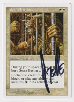 Signed Serra Bestiary Proof NM 5th Edition Artist Steve Luke 1997 MTG Magic AP! - Image 1