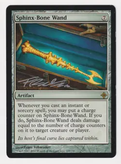 Silver Signed Sphinx-Bone Wand HP Rise of the Eldrazi Artist Franz Vohwinkel MTG - Image 1