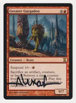 Signed Greater Gargadon HP Time Spiral Artist Rob Alexander 2006 MTG Magic Rare! - Image 1