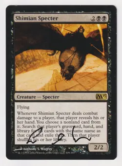 Signed Shimian Specter MP Magic 2013 M13 Artist Anthony S. Waters MTG Black Rare - Image 1