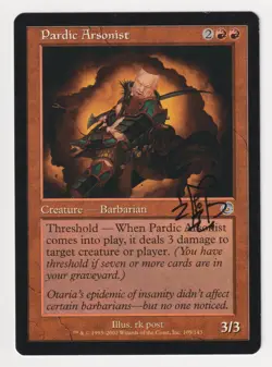 Signed Pardic Arsonist MP Torment Artist rk post 2002 WOTC MTG Magic Barbarian! - Image 1