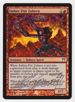Signed FOIL Ember-Fist Zubera HP Champions of Kamigawa Artist Ron Spencer MTG! - Image 1