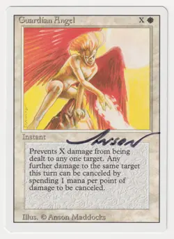 Signed Guardian Angel LP Revised Edition Artist Anson Maddocks 1994 MTG Magic! - Image 1