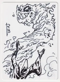 Signed FOIL Stoke the Flames Proof Sketch LP M15 Artist Ryan Barger MTG Magic AP - Image 1