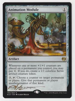 Gold Signed Animation Module LP Kaladesh Artist Aaron Miller 2016 MTG Magic Rare - Image 1