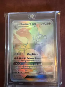 Pokemon Charizard GX Rainbow Secret Rare Card 150/147 Burning Shadows Series - Image 1