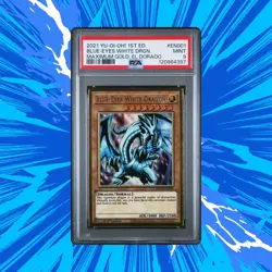 PSA 9 Blue Eyes White Dragon MGED-EN001 Yugioh Gold Rare Maximum Gold El Dorado - Image 1