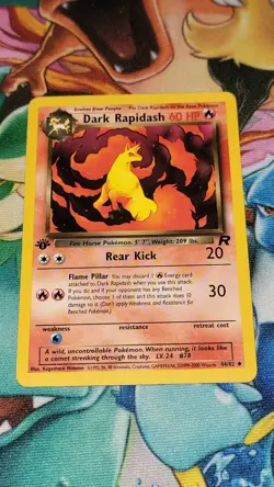 DARK RAPIDASH 44/82 1st Edition Team Rocket Pokemon Card LP - Image 1