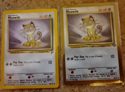 Two Meowth Cards (Gold Bordered Promo) #56/64 Pokemon Card (light play) READ! - Image 1