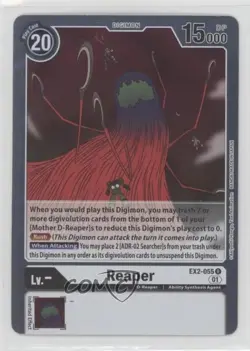 2022 Digimon Card Game - Digital Hazard (EX2) Rare Reaper #EX2-055 - Image 1