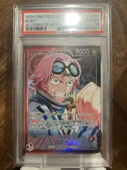 One Piece Card PSA10 Koby L Leader OP11-001 Japanese - Image 1