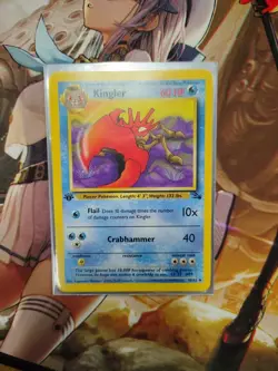 Kingler Pokemon 1999 Fossil Base Set Uncommon Card 38/62 First Edition - Image 3
