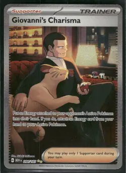 Giovanni's Charisma 204/165 Pokemon TCG SV 151 Special Illustration Rare Card LP - Image 1