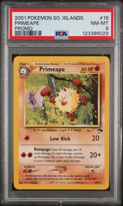 PSA 8 NM-MT Primeape Southern Islands Promo Pokemon Card 18/18 - Image 1