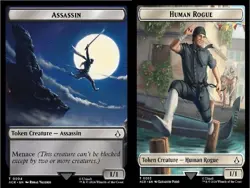 1x Assassin (4) // Human Rogue (3) Token - Foil MTG Assassin's Creed NM Magic Fo - Image 1