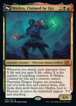 Light Play, English MTG Regular Mishra, Claimed by Gix The Brothers' War Magic t - Image 1