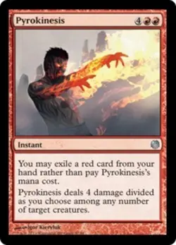 Moderate Play, English MTG Regular Pyrokinesis Duel Decks: Heroes vs. Monsters M - Image 1